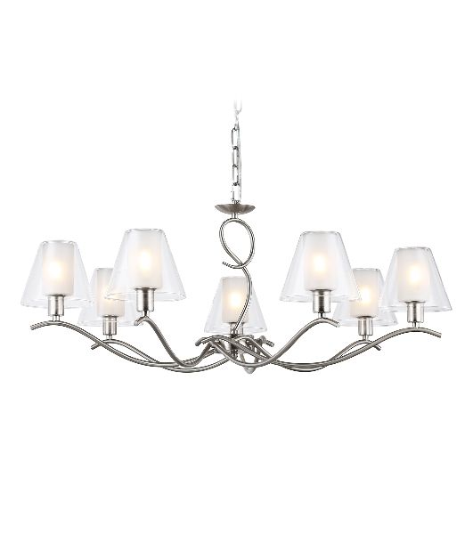 Люстра Ambrella light LH57083/7 SN/FR никель/белый матовый E14/7 max 40W D840*790