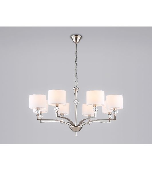 Люстра Ambrella light LH71123/8 SN/WH никель/белый E14/8 max 40W D840*880