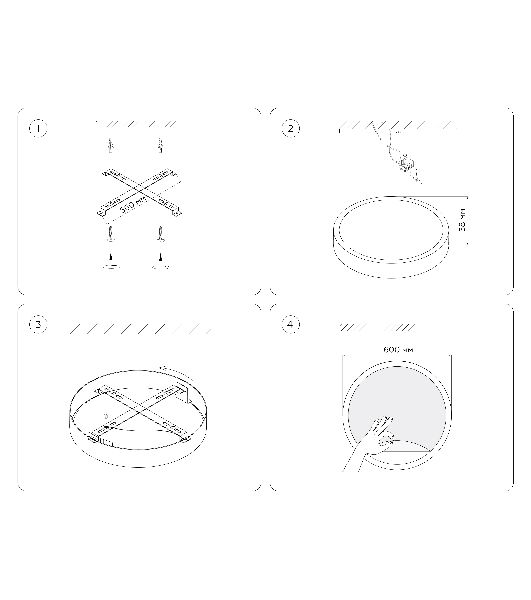 Настенно-потолочный светодиодный светильник Ambrella light FW11135 BK черный 38W LED 3000-6400K D600*38