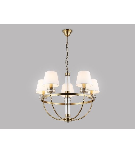 Люстра Ambrella light LH71251/5 BS/WH латунь/белый E14/5 max 40W D700*990