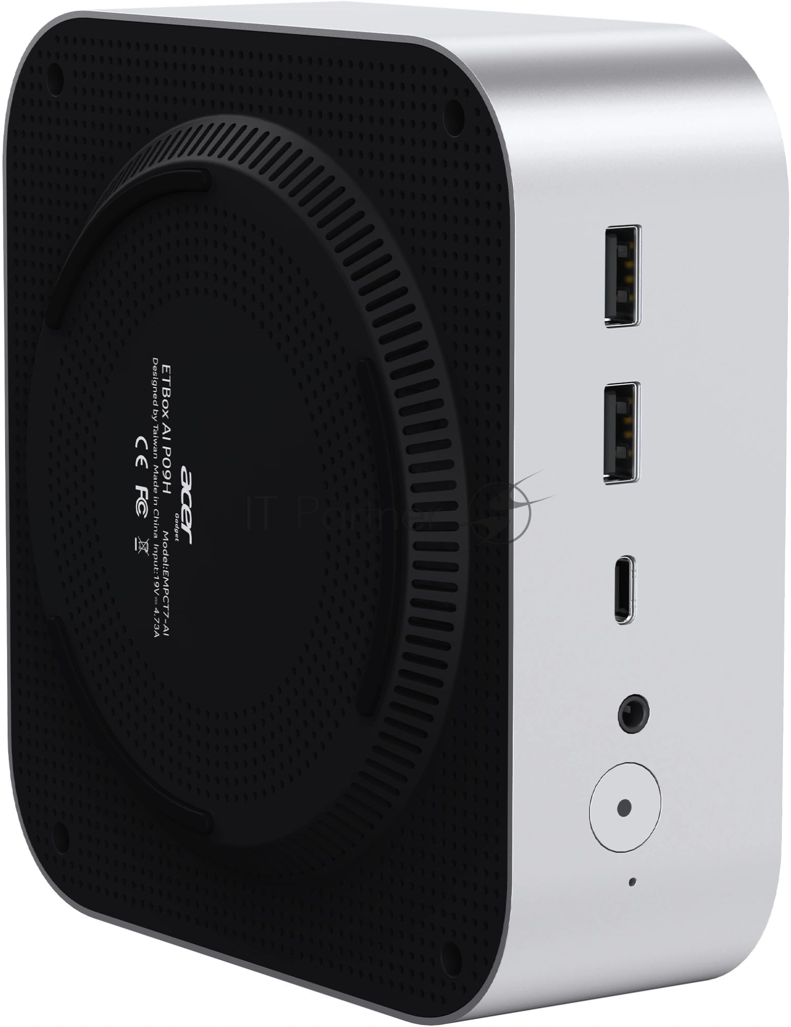 Неттоп Acer Gadget ETBox AI P09H U7 256V (2.2) 16Gb SSD1Tb ARC 140V Windows 11 Pro 2x2.5GbitEth WiFi BT 90W серебристый