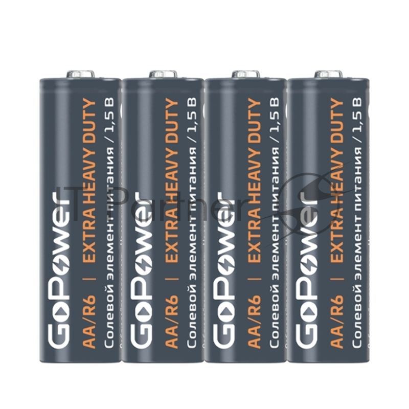 Батарейка GoPower R6 AA Shrink 4 Heavy Duty 1.5V (4/60/1200)