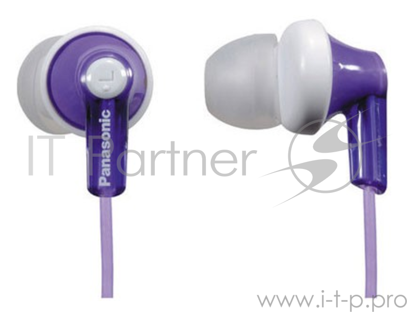 Наушники вкладыши Panasonic RP-HJE118GUV 1.1м белый/фиолетовый проводные (в ушной раковине)