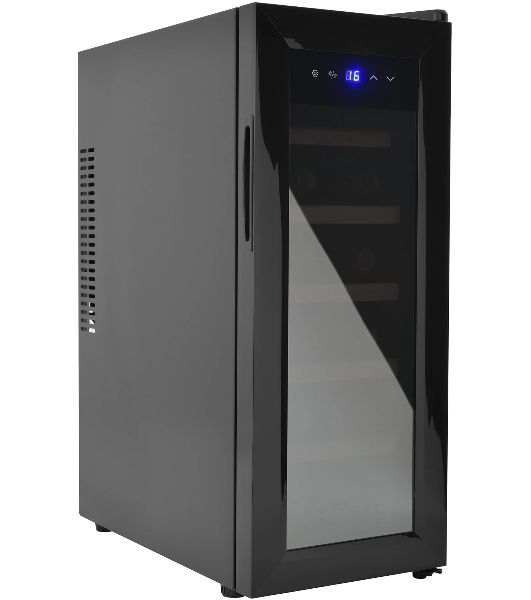 Винный шкаф ZÜGEL ZTWF122B черный, 32 л, 1 отсек, 12 бут.