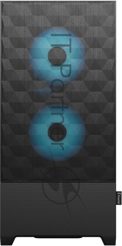 Компьютерный корпус без блока питания Fractal Design Pop Air RGb Cyan Core TG Clear Tint, Midi-Tower, 3x120мм RGb, 2xUSB-A 3.2 ATX, mATX, mITX черный/циан