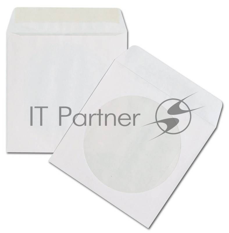 Конверт 201070 CD 125x125мм с окном белый силиконовая лента 80г/м2 (pack:1000pcs)