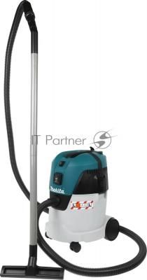 Строительный пылесос Makita VC2512L серый, 1000 Вт, уборка сухая/влажная, пылесборник мешок/контейнер, 25 л