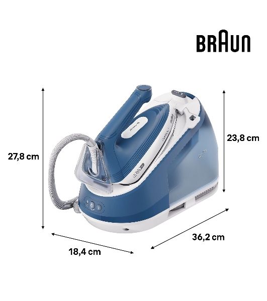 Парогенератор Braun IS3255BL белый/голубой, 2400 Вт, 120 г/мин, 500 г/мин, 1800 мл