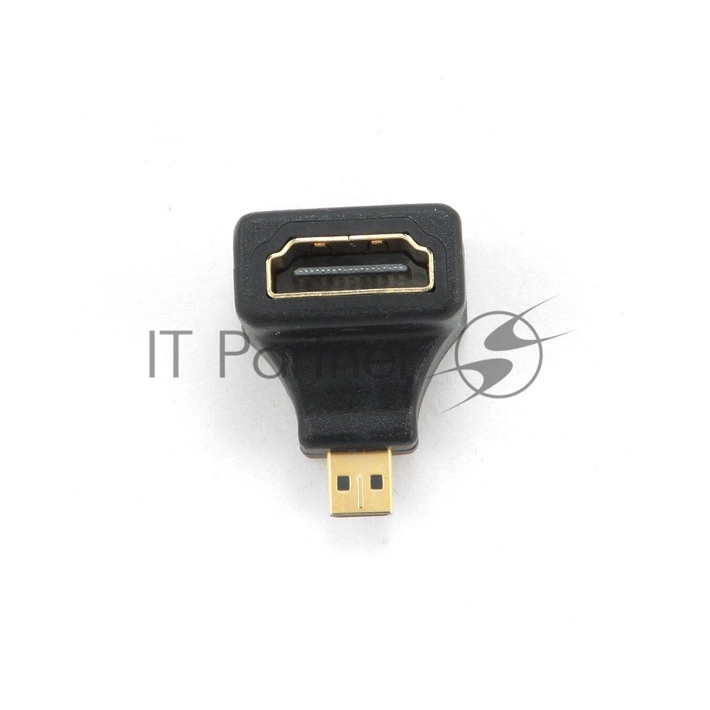 Переходник HDMI-microHDMI Gembird, 19F/19M, угловой, золотые разъемы, пакет  A-HDMI-FDML