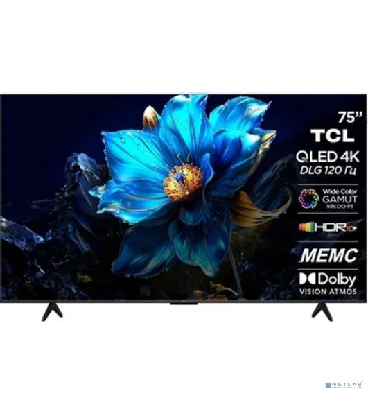 Телевизор TCL 75" 75P7K черный QLED 4K UHD 60Hz Google TV