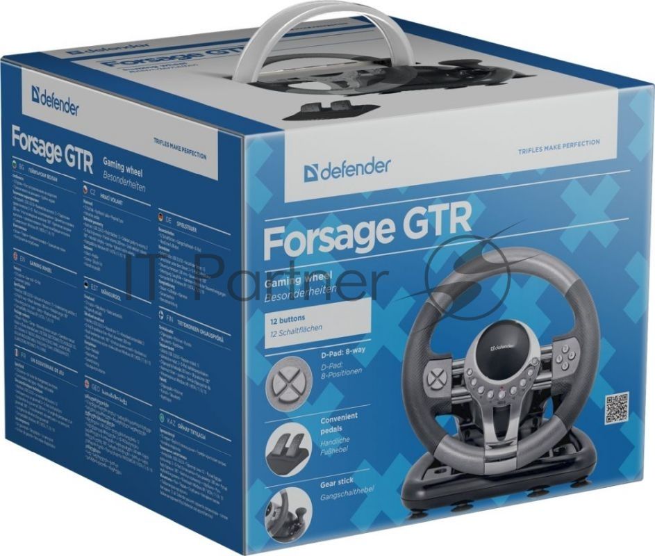 Игровой руль Defender FORSAGE 12 кн+2перекл.+1перекл. 8-ми позиц., USB
