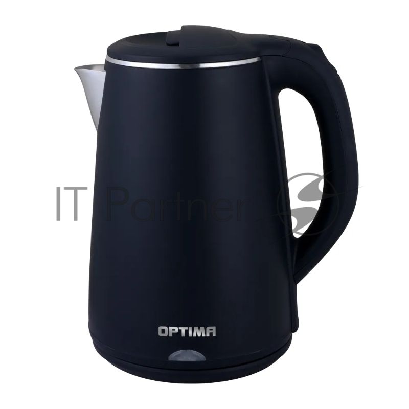 Чайник электрический OPTIMA EK-2002PS (2.0л, двойные стенки, эффект термоса, пов. на 360 град., 2000Вт)черный