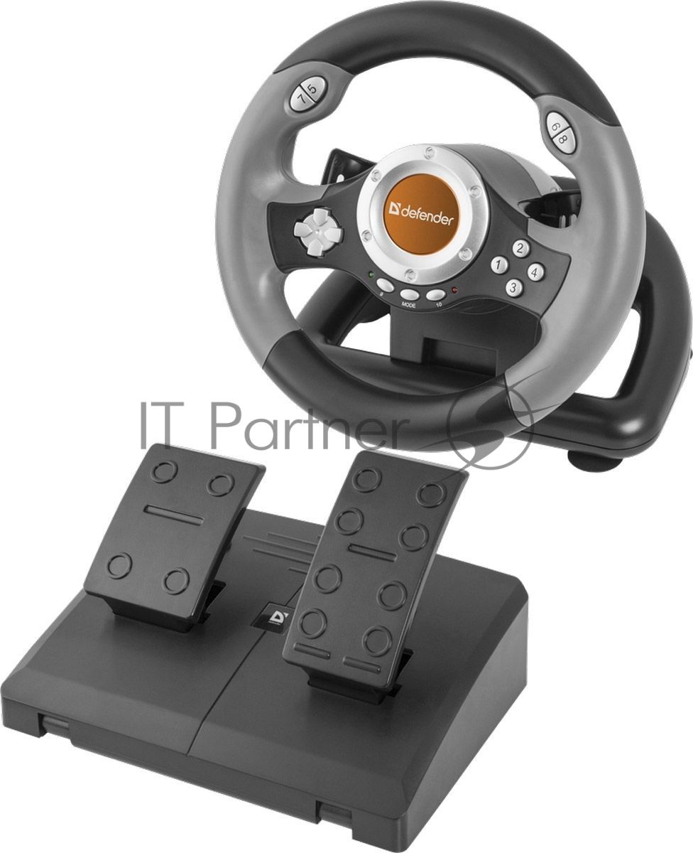 Игровой руль Defender CHALLENGE MINI Руль+ педали, 10кн., 200мм.,USB