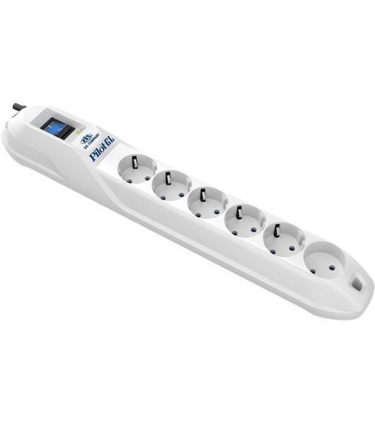 Сетевой фильтр Pilot GL 6 розеток (5 евро + 1 без заземления) 10 м Surge protector Pilot GL 6 outlets (5 euro + 1 without ground) 10A/2.2kVt, 10m