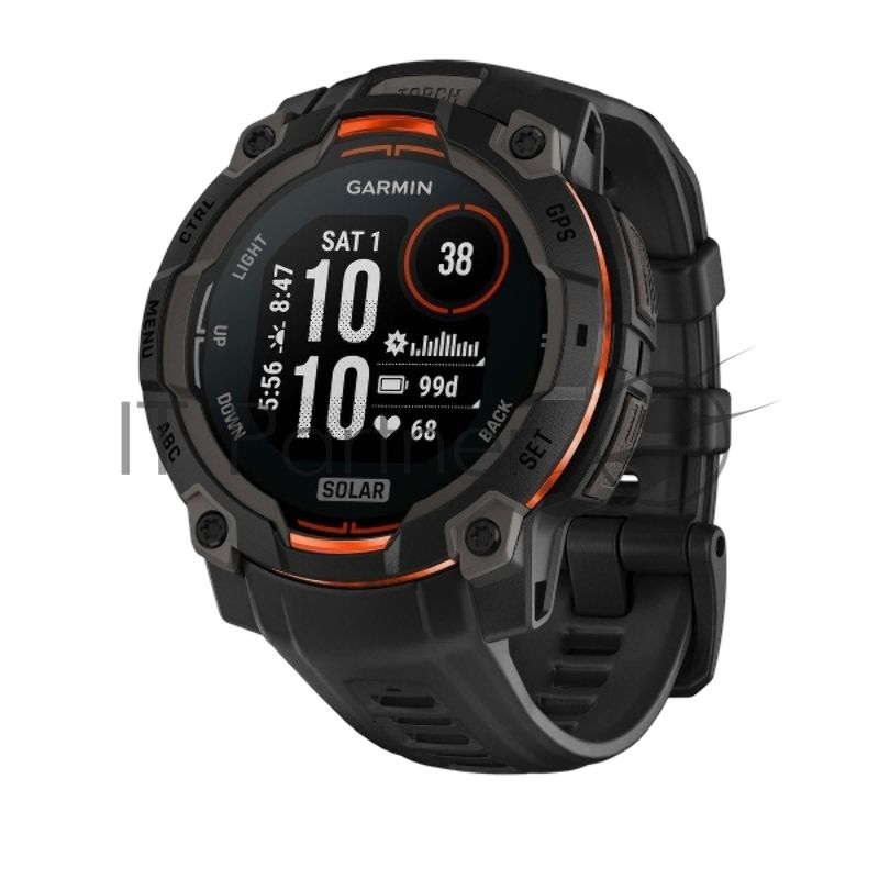 Смарт-часы Garmin Instinct 3 Solar черный, черный ремешок 45мм