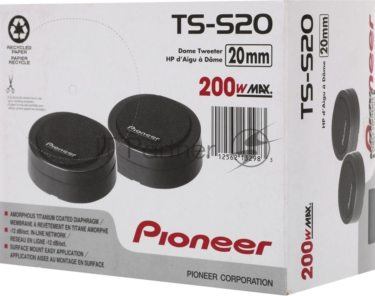 Колонки автомобильные Pioneer TS-S20 200Вт 92дБ 8Ом 2см (ком.: 2кол.) твитер