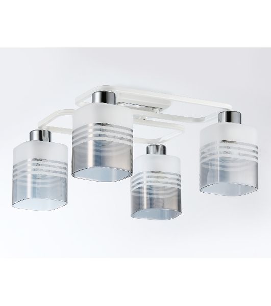 Светильник Ambrella light TR303205/4 WH/CH/SM/FR белый/хром/дымчатый/белый матовый E27*4 max 60W 370*370*200