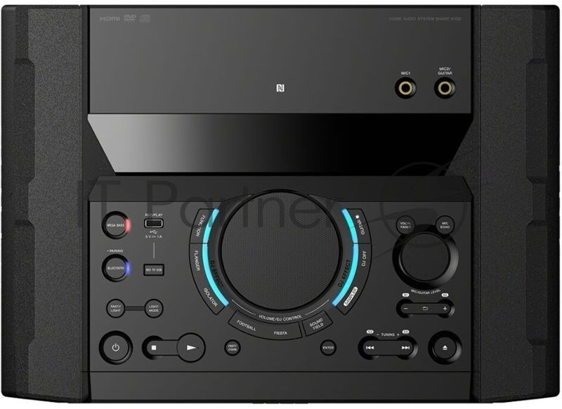 Минисистема Sony Shake-X10 черный 1200Вт CD CDRW DVD DVDRW FM USB BT