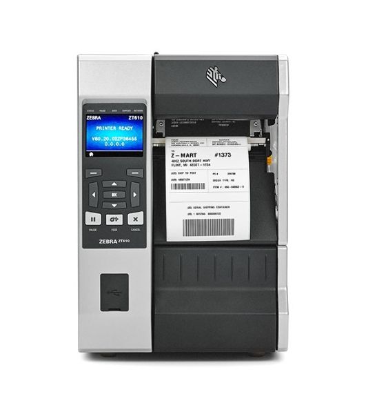 Принтер этикеток термотрансферный Zebra ZT610 4", 203 dpi, 356 мм/сек, Bluetooth, RS-232, USB, USB Host, Wi-Fi, серый