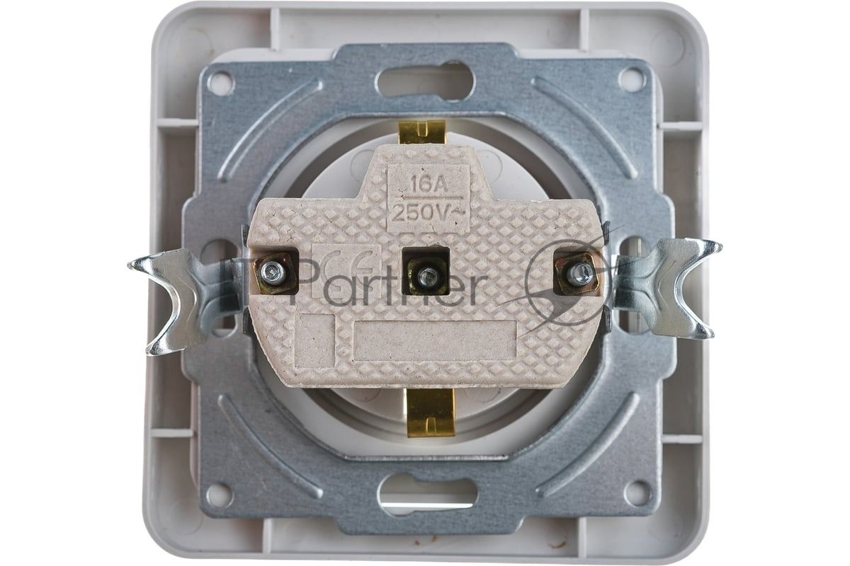 Розетка 1-м CLASSICO с заземл. 2028 бел. ASD/IN HOME 4680005959907