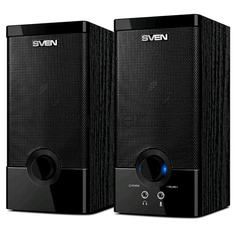 Колонки SVEN SPS-603 черный USB-порт ПК, ноутбука или адаптер 5V DC