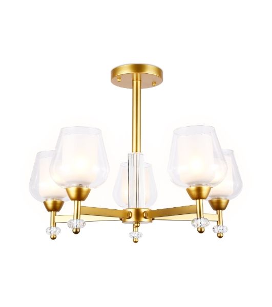 Светильник Ambrella light TR3154/5 GD/CL золото/прозрачный E27/5 max 40W D630*460