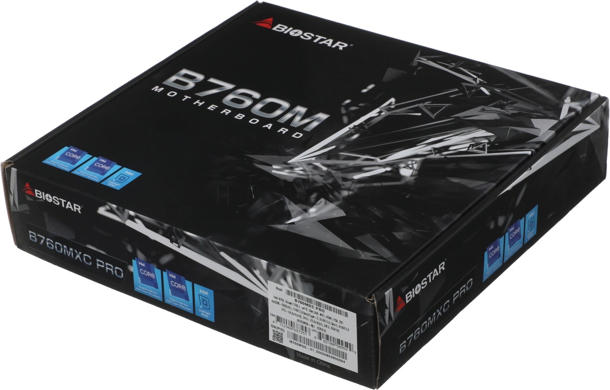Материнская плата Biostar B760MXC PRO, LGA1700, Intel B760, 4xDDR5, 8xSATA, 2xM.2, 1xPCIe 4.0 x16, DVI-D, HDMI, D-Sub, 1x2.5Gb LAN, 3x3.5 мм, 7.1, microATX