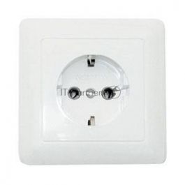 Розетка WESSEN RS16-134-BХИТ белый 1-я с/з 16А скрытый монтаж