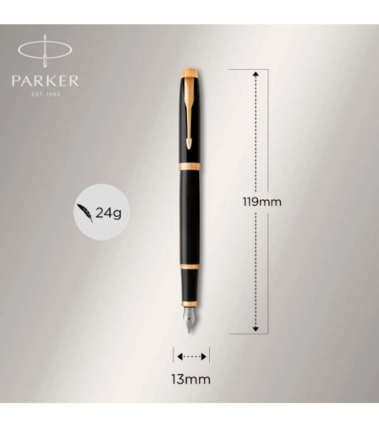 Ручка перьевая Parker IM Core F321 (CW1931645) Black GT F сталь нержавеющая подар.кор.