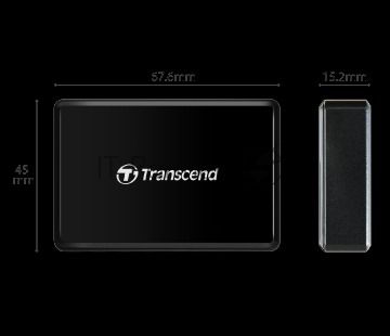 Кард-ридер Transcend RDF8/черный/SDXC,SDHC,microSDXC,microSDHC,CompactFlash,CompactFlash/USB 3.0/пластик