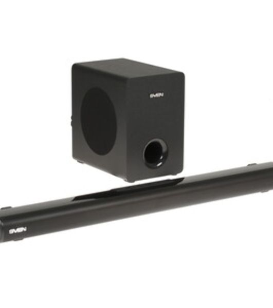 Саундбар SVEN SB-2150A черный (2 x 40W, Bluetooth сабвуфер 100W, пульт ДУ, LED-дисплей, HDMI, USB)