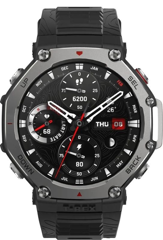 Умные часы Amazfit T-Rex 3 A2323 48.5мм 1.5" AMOLED корп.темно-серый рем.темно-серый разм.брасл.:145-210мм (1746721)