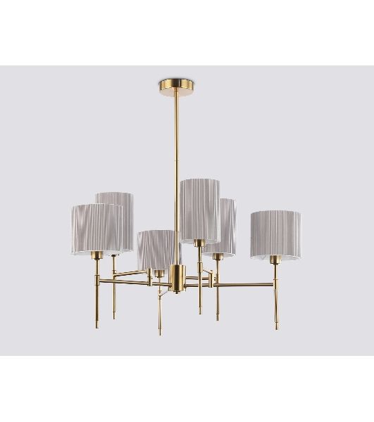 Люстра Ambrella light LH72381/6 BS/GR латунь/серый E14*6 max 40W D690*705