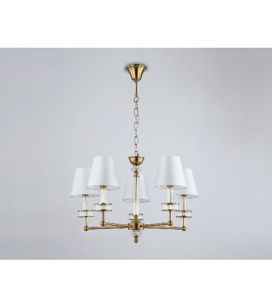 Люстра Ambrella light LH71021/5 BS/WH латунь/белый E14*5 max 40W D670*1130