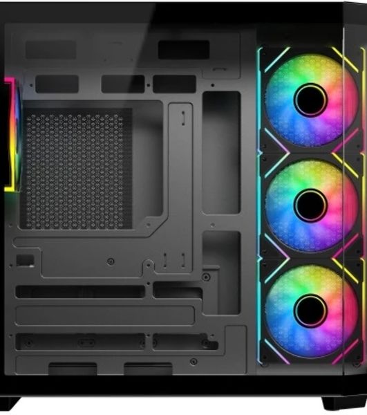 Корпус Eurocase M430ZAF Black, Midi-Tower, чёрный, 4 x 120 мм (3 x 120 мм на боковой панели, 1 x 120 мм на задней)