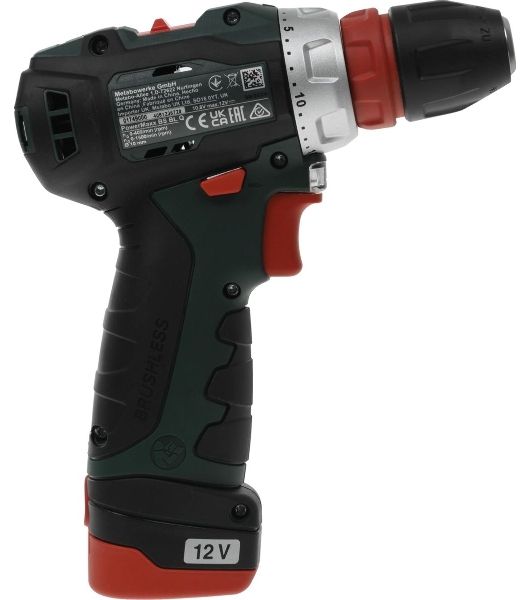 Дрель-шуруповерт Metabo Power Maxx BS BL, 12 В, 2 Ач, 34Нм, щеточный