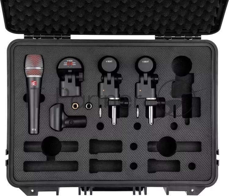 Набор микрофонов для ударной установки sE Electronics V PACK VENUE 1 х микрофон V KICK, 2 х микрофона V BEAT, 1 х крепление V CLAMP, 1 х микрофон V7 X, пластиковый кейс