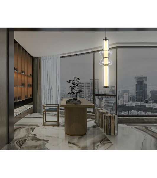 Подвесной светодиодный светильник Ambrella light LH11021 BK/SM черный/дымчатый 17W 3000K D120*435