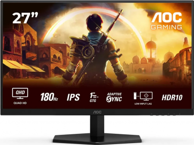Монитор 27" AOC Q27G42XE IPS 2560x1440, 180 Гц, 1 мс, 16:9, 300 кд/м², 2xHDMI, DisplayPort, встроенные динамики, черный