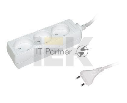 Удлинитель 3х3 м без заземл. 10А IP20 У3 2P IEK WYP10-06-03-03-N