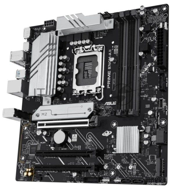 Материнская плата ASUS PRIME B760M-A II-CSM, LGA1700, Intel B760, 4xDDR5, 4xSATA 6Gb/s, 2xM.2, 1xPCIe 5.0 x16, 1xPCIe 4.0 x16 (x4), 1xPCIe 4.0 x16 (x1), 1xDisplayPort, 1xHDMI, 1x 2.5Gb LAN, 2xUSB 3.2 Gen 2 Type-A, 4xUSB 2.0 Type-A, 3x3.5 мм, 7.1, microATX