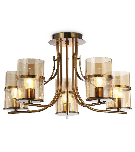 Светильник Ambrella light TR3222/5 GD/TI золото/янтарь E27*5 max 40W D540*300