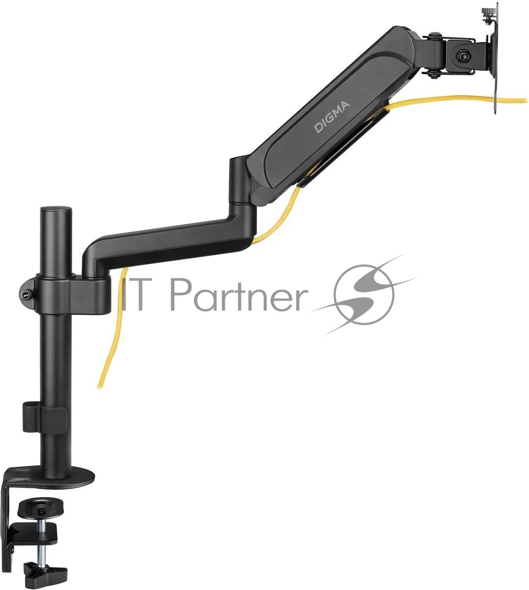 Кронштейн для мониторов ЖК Digma D-MM201 черный 17"-32" макс.9кг крепление к столешнице поворот и наклон