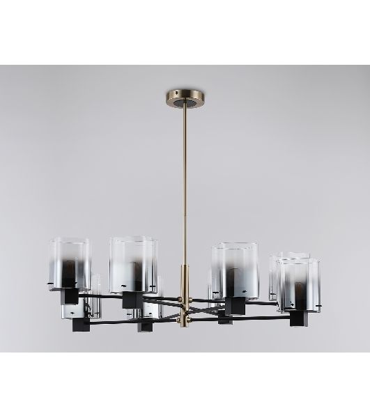 Люстра Ambrella light LH57043/8 BK/DBS/SM черный/темная латунь/дымчатый E14/8 max 40W D830*710