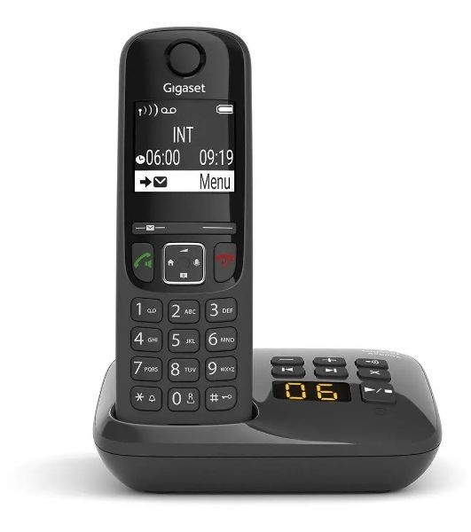 Радиотелефон Dect Gigaset AS690A черный автооветчик АОН