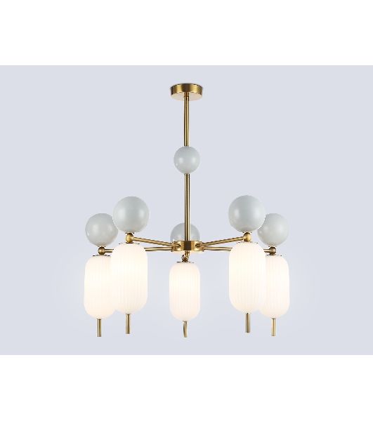 Светильник Ambrella light LH53104/5 BS/GR/FR латунь/серый/белый матовый G9*5 max 28W D650*750