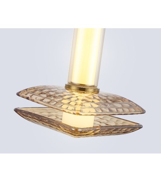 Подвесной светодиодный светильник Ambrella light LH31001 BS/TI латунь/янтарь 10W 3000K 150*150*240
