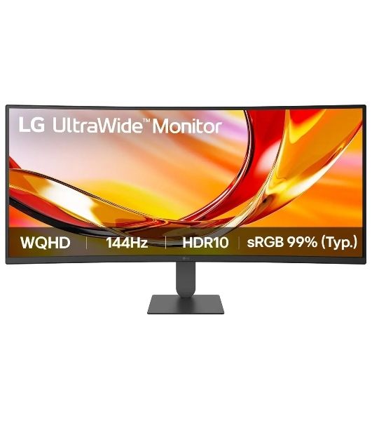 Монитор 34" LG UltraWide 34U620B-B VA 3440x1440, 144 Гц, 5 мс, 21:9, 300 Кд/м², 1xDisplayPort 1.4, 2xHDMI 1.4, изогнутый экран (1800R), черный