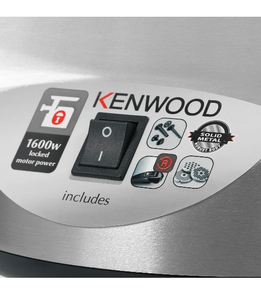 Мясорубка электрическая Kenwood MG510 серебристый, 1600 Вт, 2.0 кг/мин, реверс, защита от перегрузки, насадки - 6