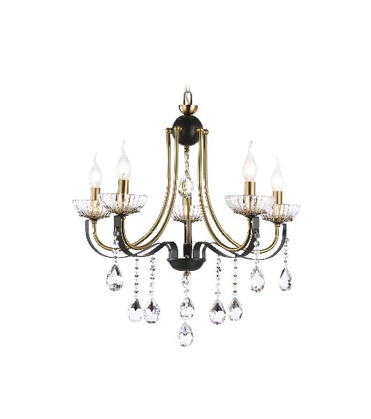 Светильник Ambrella light TR4952/5 BK/GD/CL черный/золото/прозрачный E14*5 max 40W D620*670